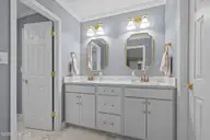 2707 E Fairway Road, Morehead City, NC 28557 — 4-bedroom home in Country Club East, Morehead City, NC, photo 24 of 61: Primary vanity area