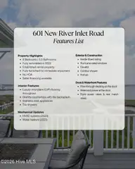 601 New River Inlet Road, North Topsail Beach, NC 28460 — 8-bedroom waterfront home in Sea Dunes Village, North Topsail Beach, NC, photo 4 of 71: White and Dark Blue Simple Home Buying P