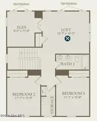262 Longhill Drive, Wilmington, NC 28412 — 3-bedroom home in Riverlights, Wilmington, NC, photo 4 of 4: Royston Floorplan Second