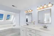301 Salter Path Road 12 Genesis, Pine Knoll Shores, NC 28512 — 3-bedroom waterfront condo in Genesis, Pine Knoll Shores, NC, photo 22 of 48: Ensuite Bathroom