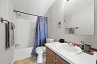 122 Lejeune Road, Cape Carteret, NC 28584 — 3-bedroom home in Bayshore Park, Cape Carteret, NC, photo 18 of 43: Hall Bath