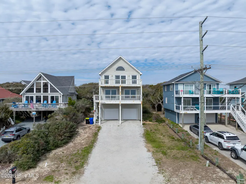 2105 S Shore Drive, Surf City, NC 28445 — 3-bedroom waterfront home in Grady Moore Beach, Surf City, NC, photo 1 of 2: 2105 South Shore - Aerial - Edited_2