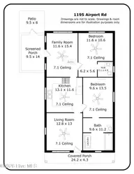 1195 Airport Road, Carthage, NC 28327 — 2-bedroom home in Carthage, Carthage, NC, photo 4 of 23: Floor Plan_1095 Airport Rd1
