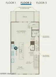 384 Barnacle Run, Wilmington, NC 28412 — 3-bedroom townhome in Riverlights, Wilmington, NC, photo 6 of 13: Floor Plan Second Floor