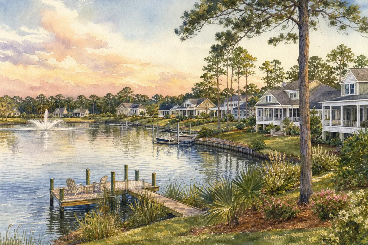 Watercolor illustration inspired by Bella Point in Bolivia, NC