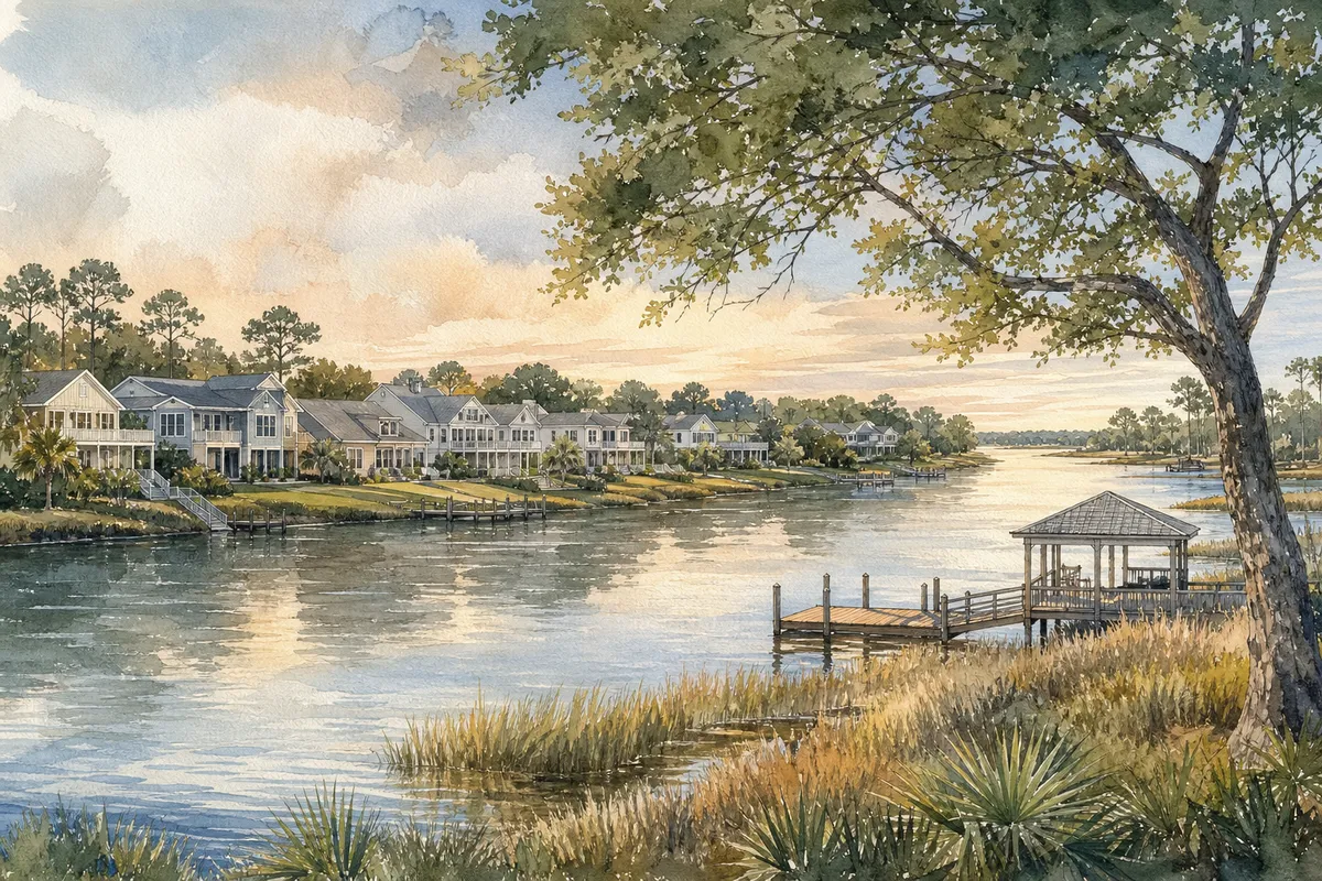 Watercolor illustration inspired by Wedgewood in Jacksonville, NC