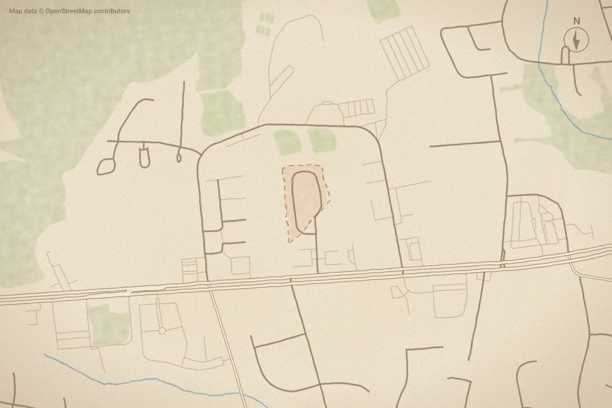 Watercolor map of Arbor Green in New Bern, NC, showing its streets, water and surroundings