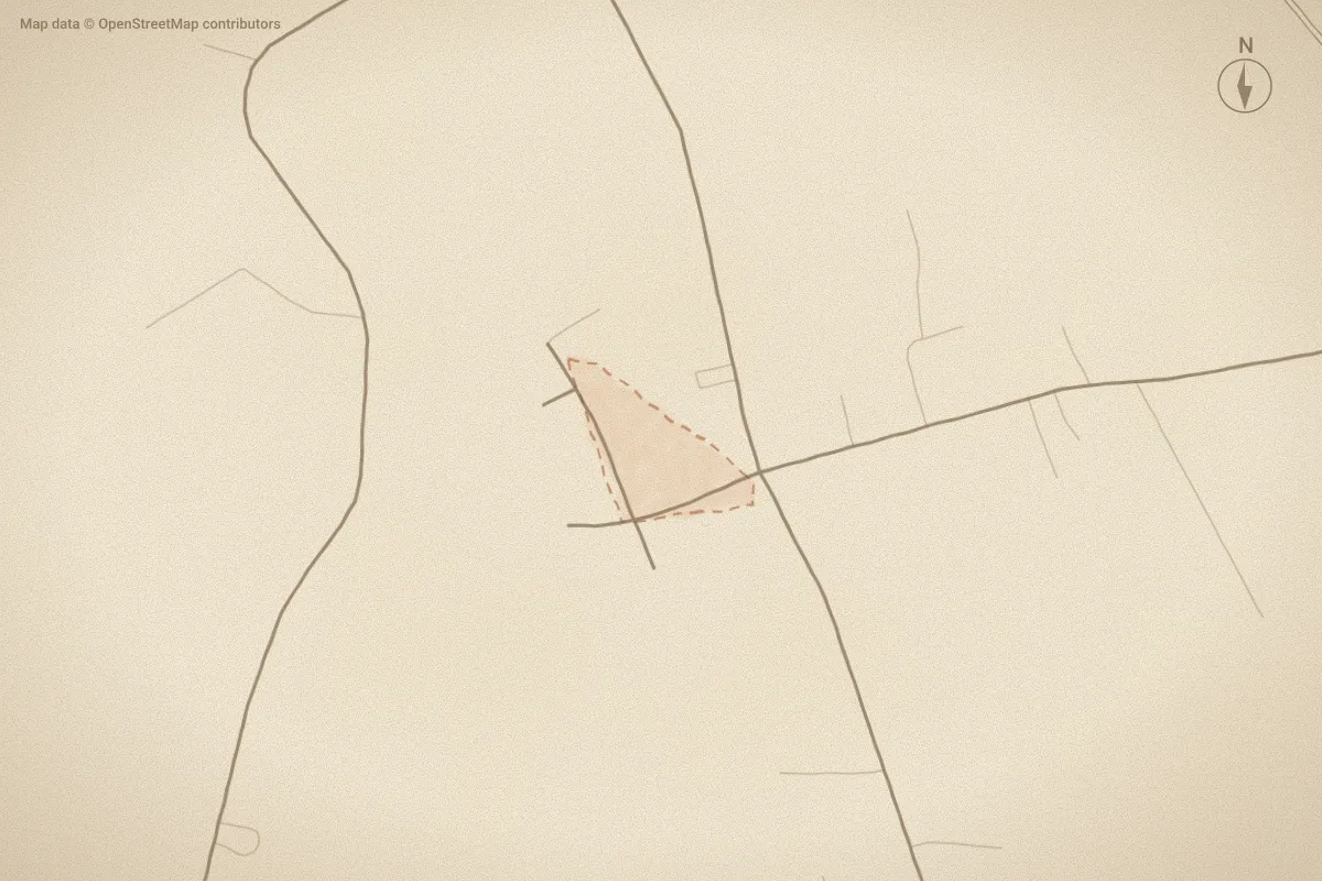 Watercolor map of Cottonfield in Kenly, NC, showing its streets, water and surroundings
