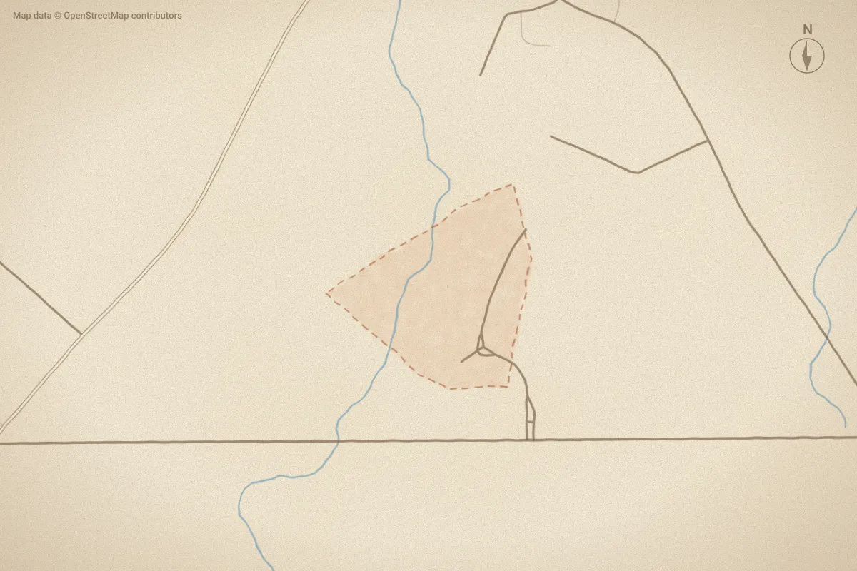 Watercolor map of Evans Crossing in Maysville, NC, showing its streets, water and surroundings