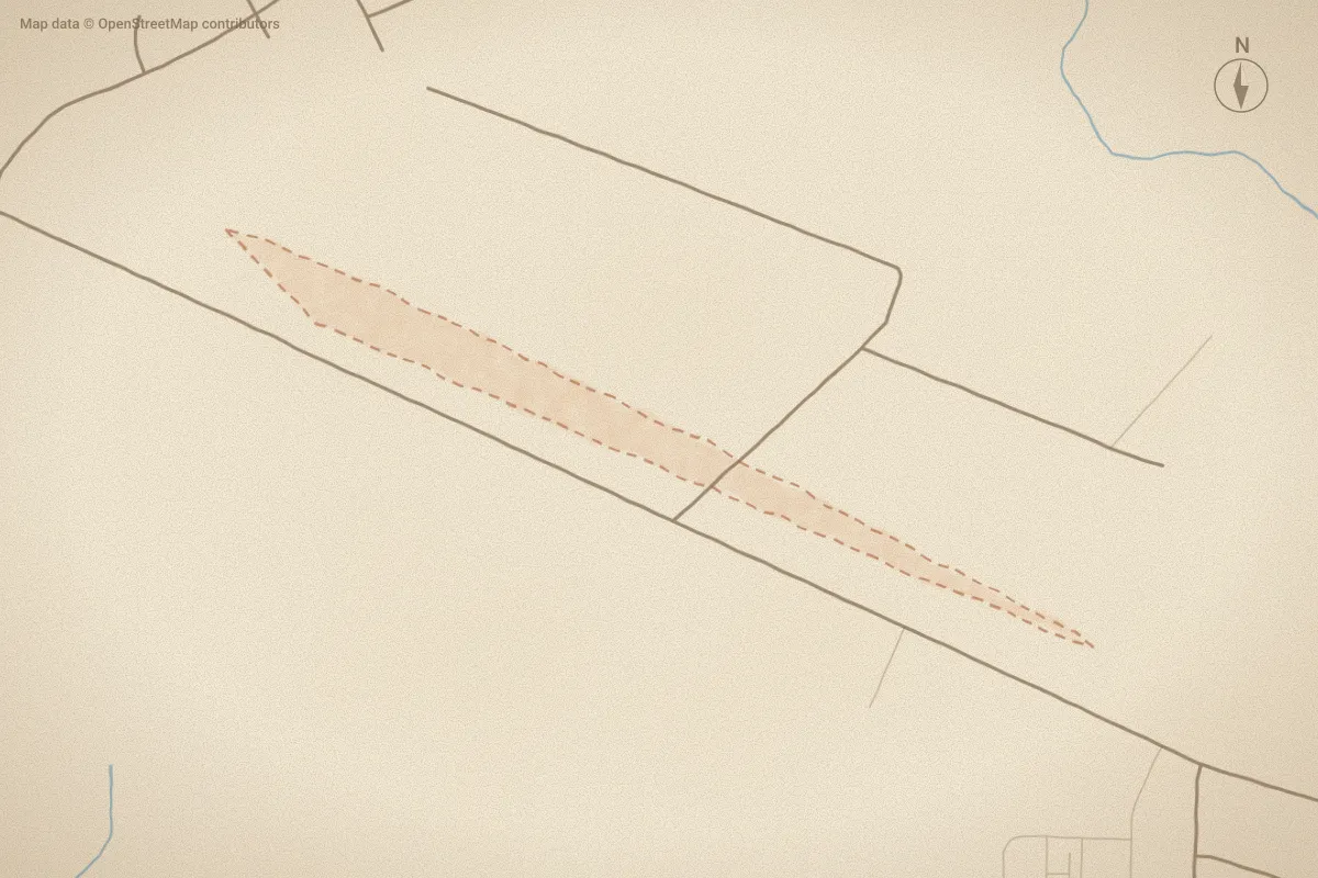 Watercolor map of Folkstone Field in Holly Ridge, NC, showing its streets, water and surroundings