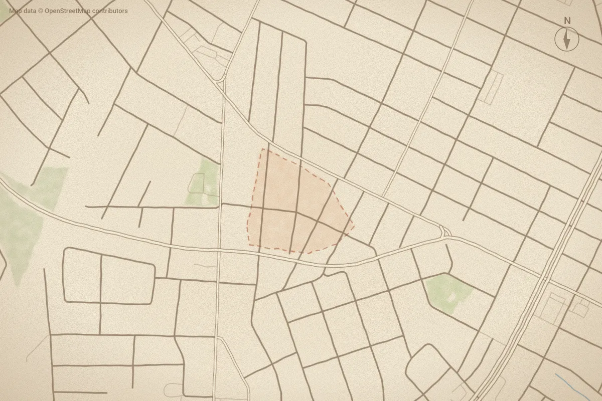 Watercolor map of Freeman Place III in Wilson, NC, showing its streets, water and surroundings