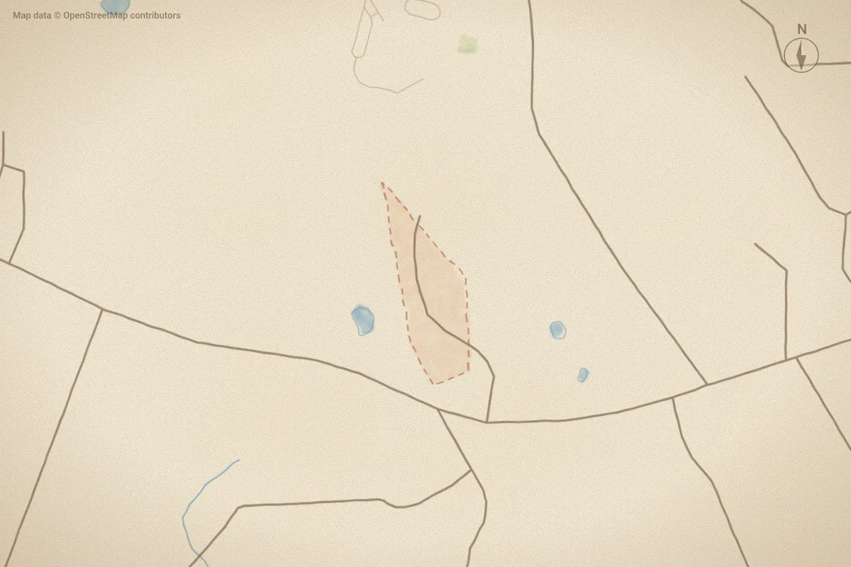Watercolor map of Glencroft in Hubert, NC, showing its streets, water and surroundings
