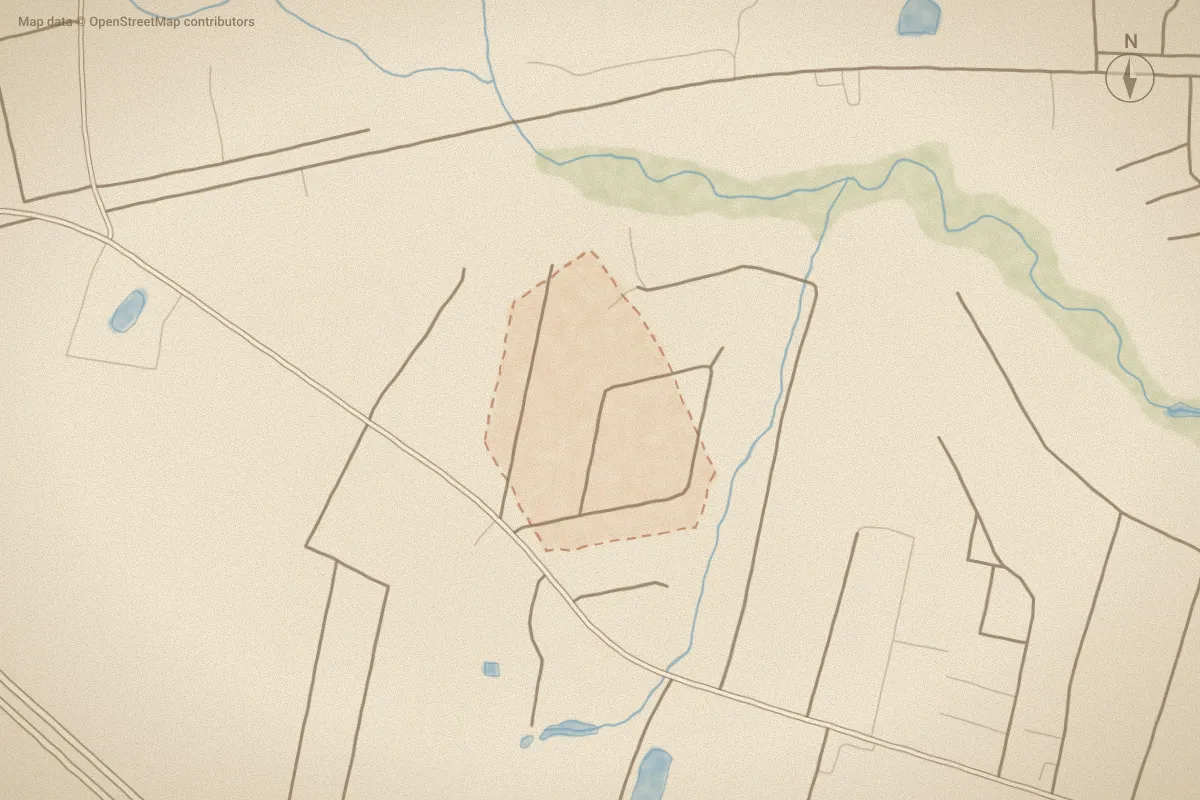 Watercolor map of Halawasa in Leland, NC, showing its streets, water and surroundings