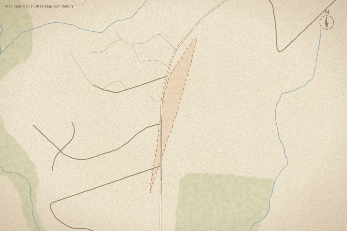 Watercolor map of Haws Run in Jacksonville, NC, showing its streets, water and surroundings