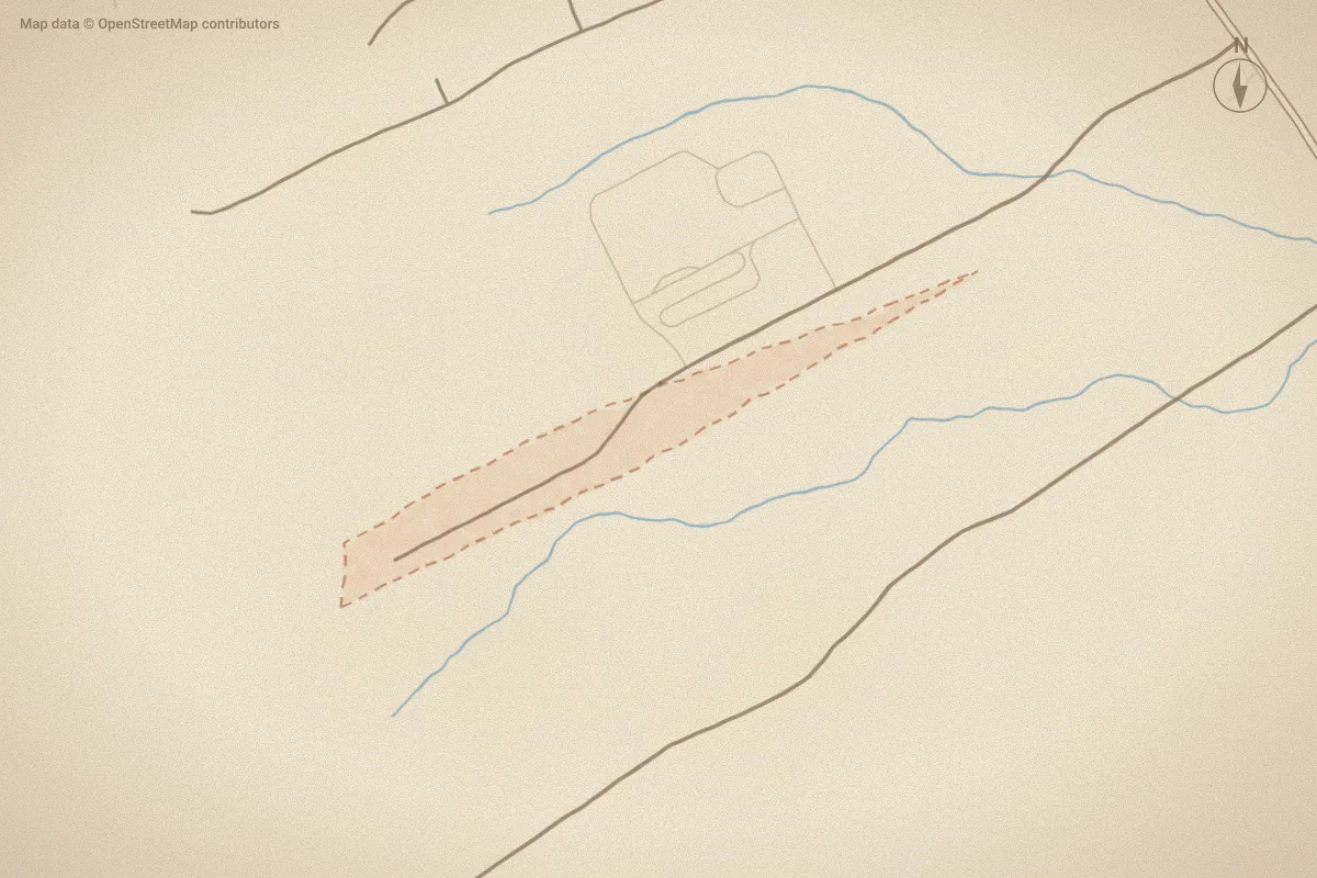 Watercolor map of Hayden Place in Jacksonville, NC, showing its streets, water and surroundings