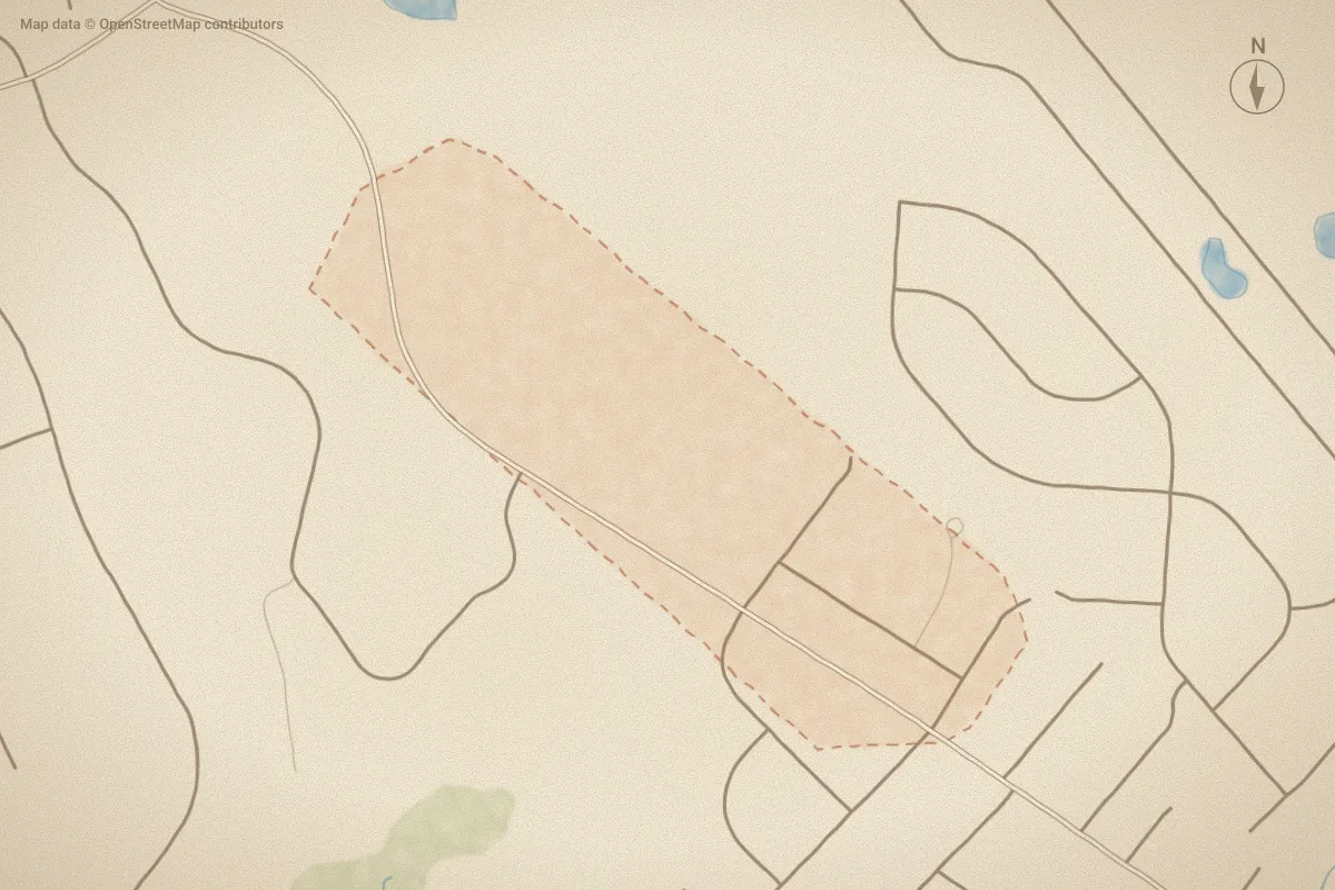 Watercolor map of Kings Ransom in Hampstead, NC, showing its streets, water and surroundings