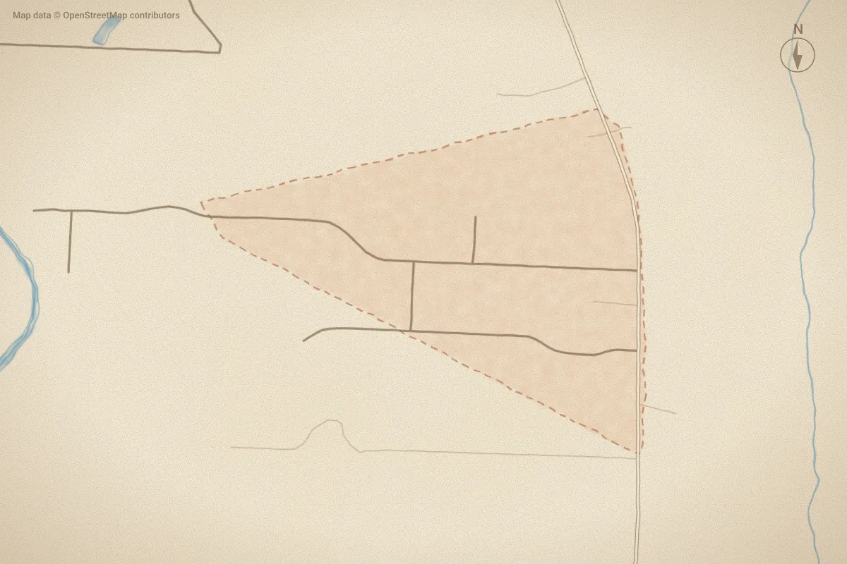 Watercolor map of River Ridge in Kenly, NC, showing its streets, water and surroundings