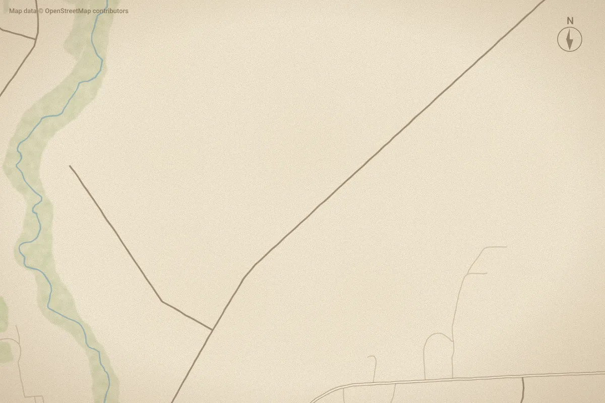 Watercolor map of Sunny Hills in Jacksonville, NC, showing its streets, water and surroundings