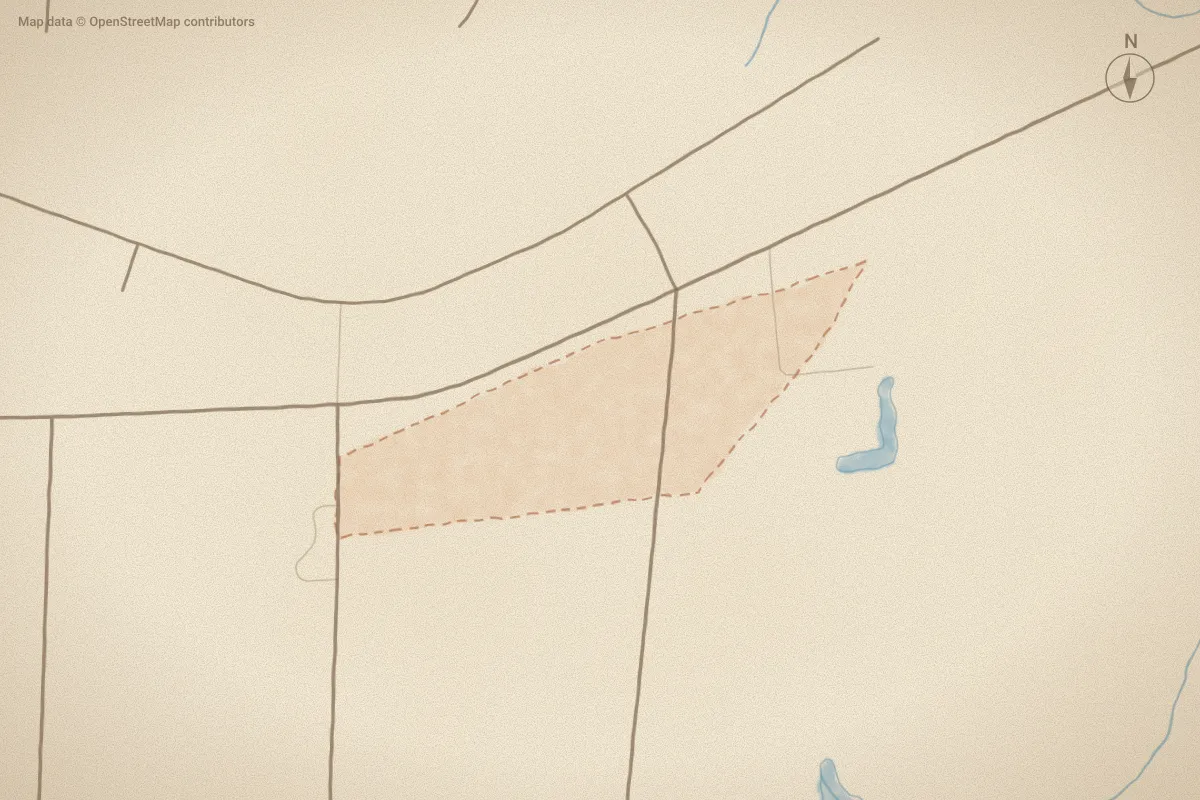 Watercolor map of Williams Ridge in Bailey, NC, showing its streets, water and surroundings