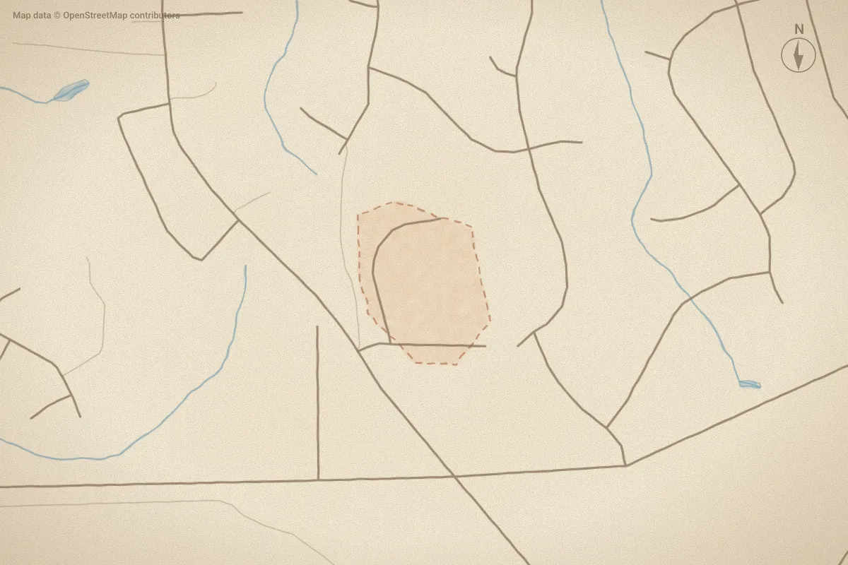 Watercolor map of Willow Run in Jacksonville, NC, showing its streets, water and surroundings