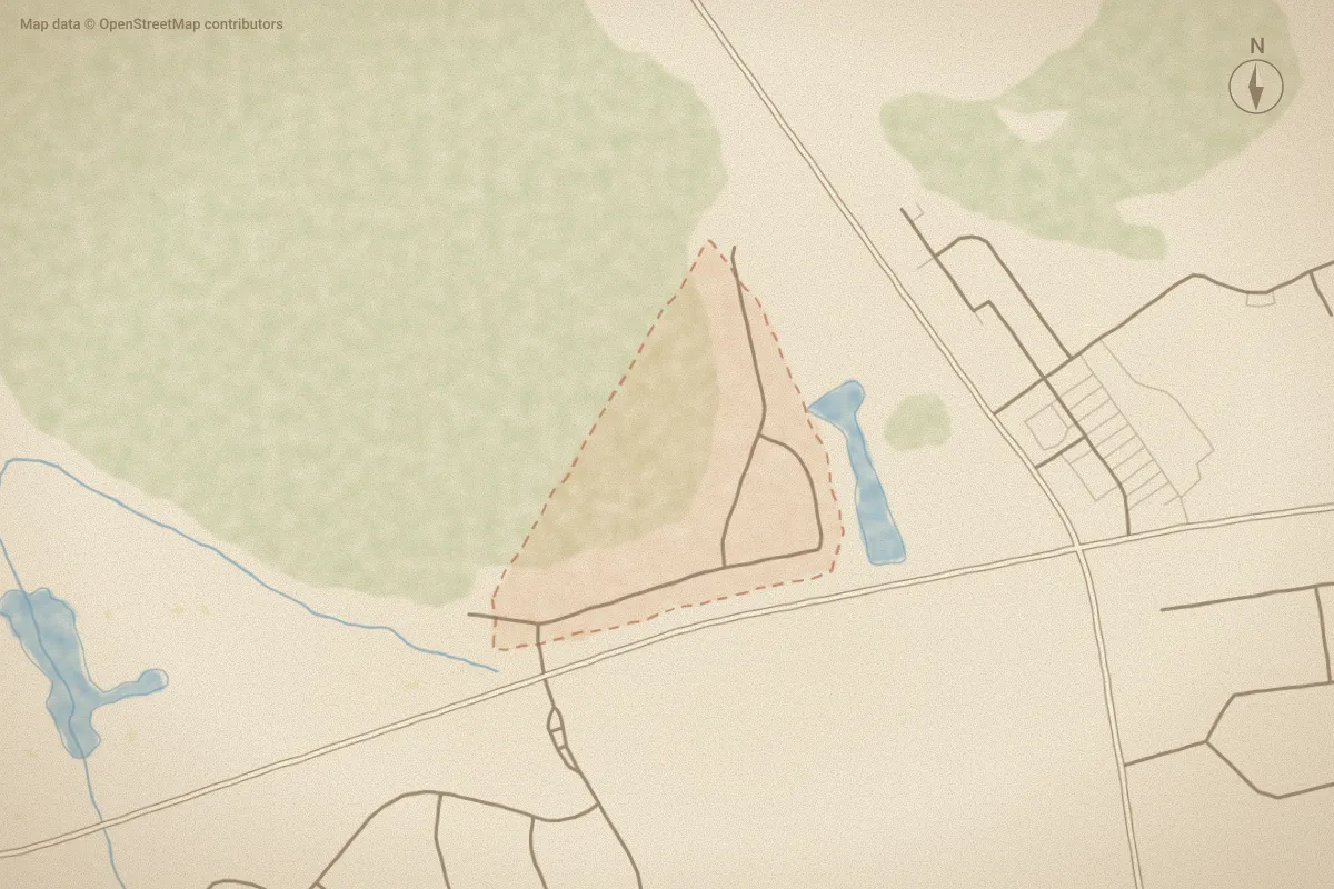 Watercolor map of Wyndfall in Sunset Beach, NC, showing its streets, water and surroundings
