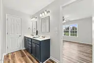 221 Cherry Blossom Drive, Richlands, NC 28574 — 3-bedroom home in Cherry Grove, Richlands, NC, photo 20 of 48: Primary Bath
