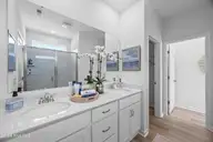407 Loggerhead Boulevard, Surf City, NC 28445 — 3-bedroom home in Turtle Creek, Surf City, NC, photo 13 of 19: Pebble Master Bath
